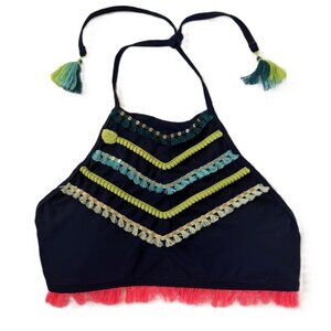 Aerie Boho Festival Halter Crop Top Size L